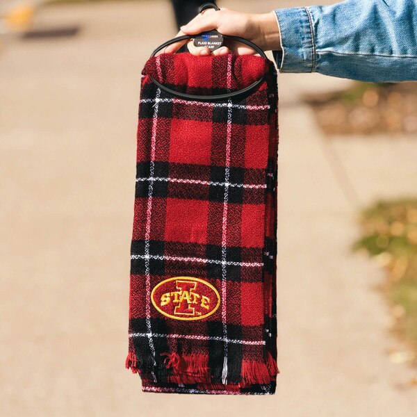 Little Earth I-State Cardinal Plaid Blanket Scarf
